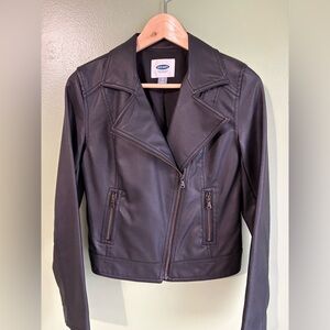 Old Navy Women's black Leather Jacket